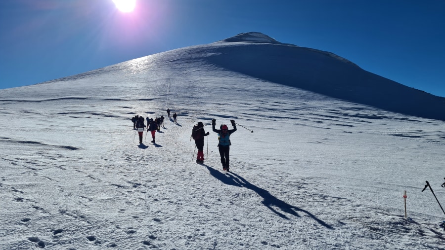 Travelers trekking Mount Ararat