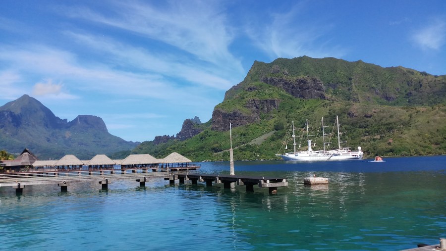 Cook's bay with the Star Breeze cruise ship