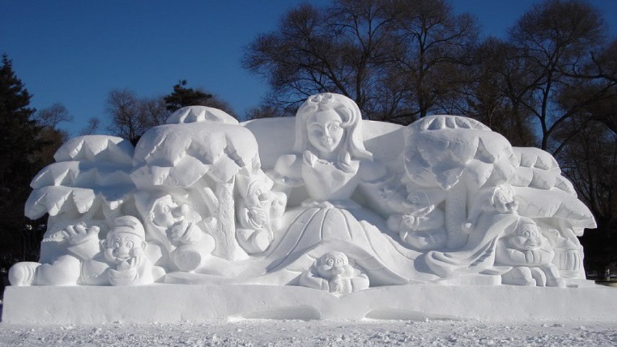 Ice sculptures at the Snow Sculpture Art Exhibition, Harbin