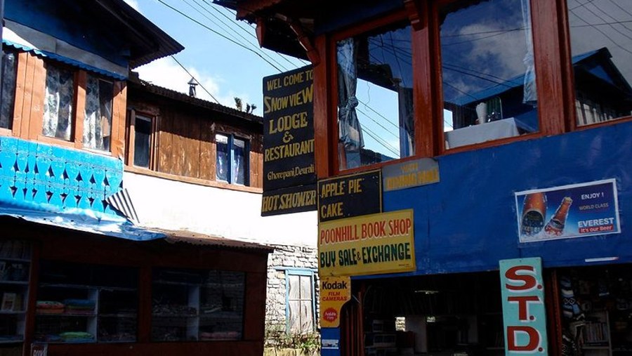 View of a shop in Ghorepani