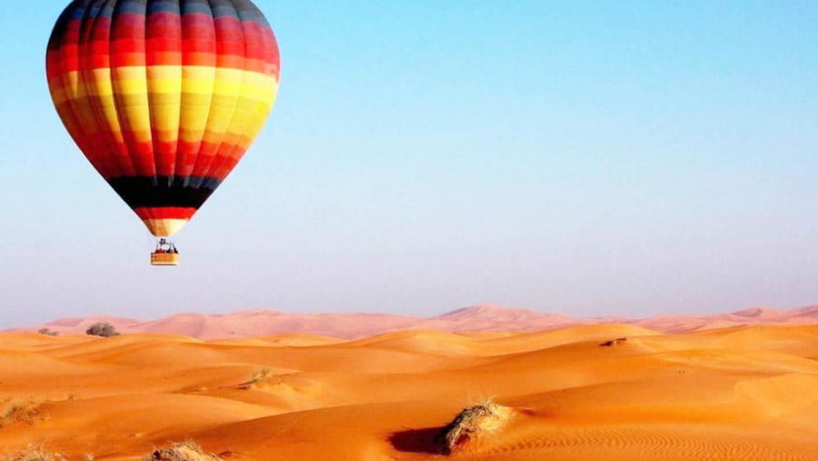 Enjoy a balloon ride over the Dubai desert