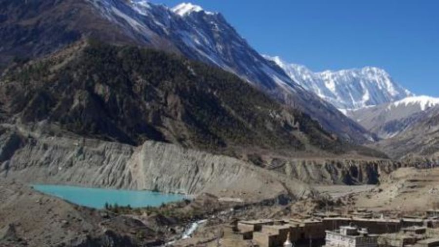 A lake in the mountains of Manang