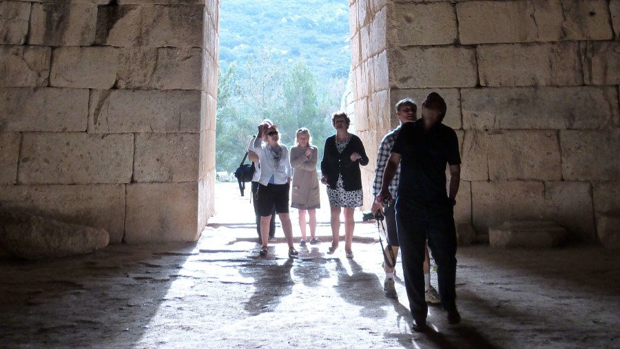 Travellers at the Archaeological site of Mycenae