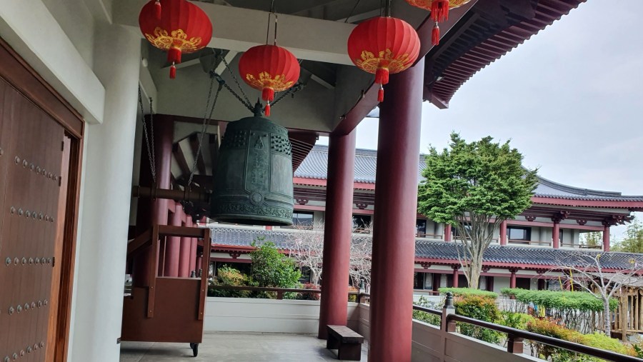 A 2-tonnes bell hanging outside main shrine