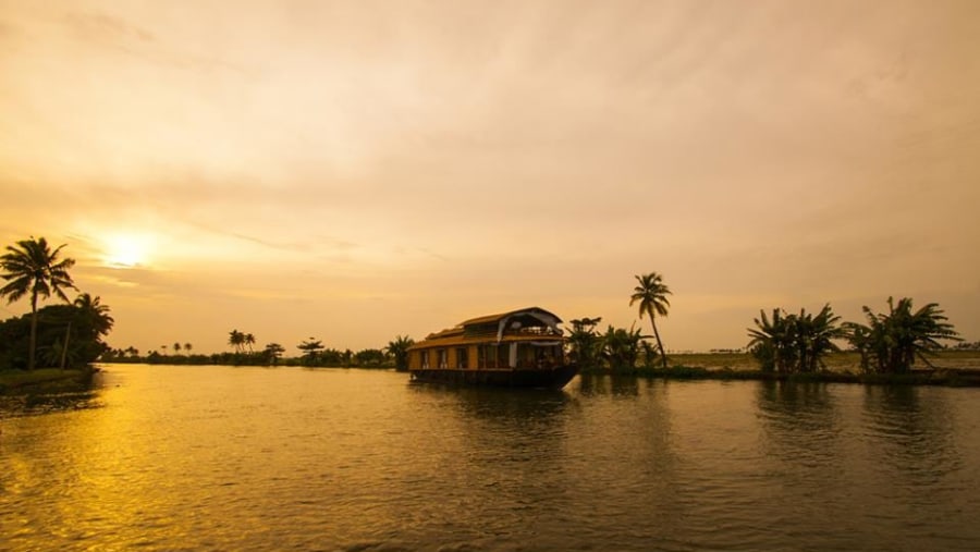 The houseboat on the backwaters of Kerala