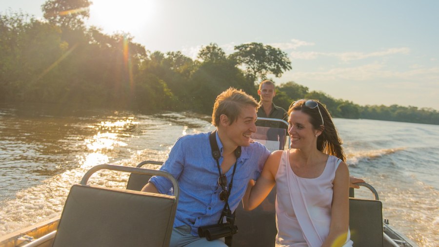 Travellers on a boating experience