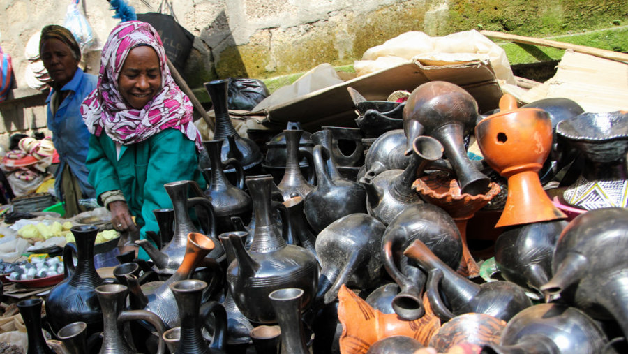 Ethiopian pottery in Addis Ababa, Ethiopia