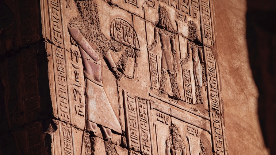 hieroglyphs covering walls