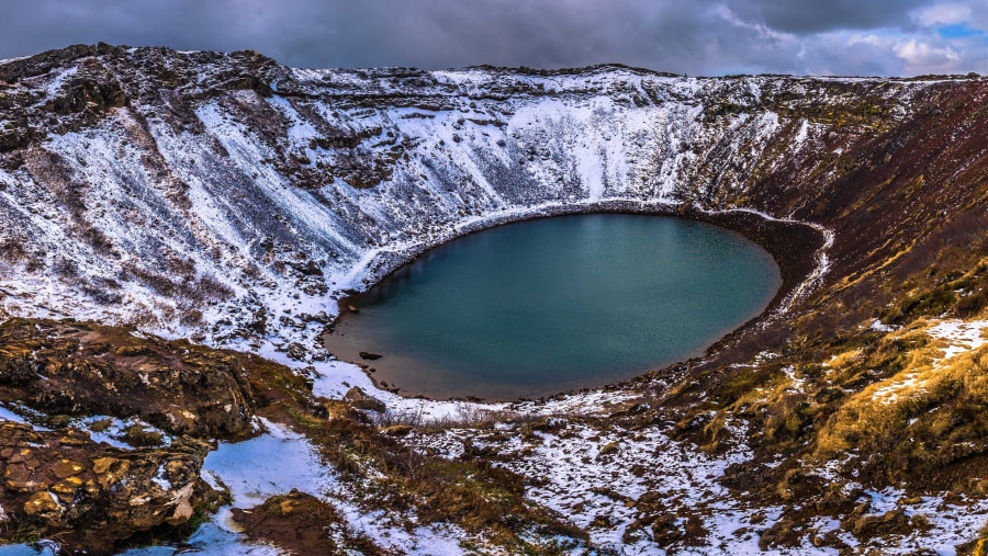 Kerid Crater in winter