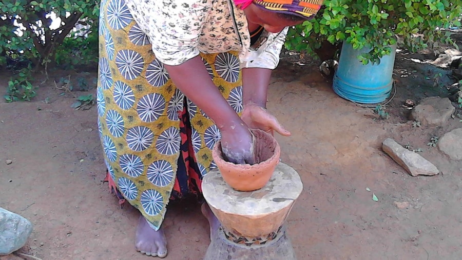 Local women at pot making