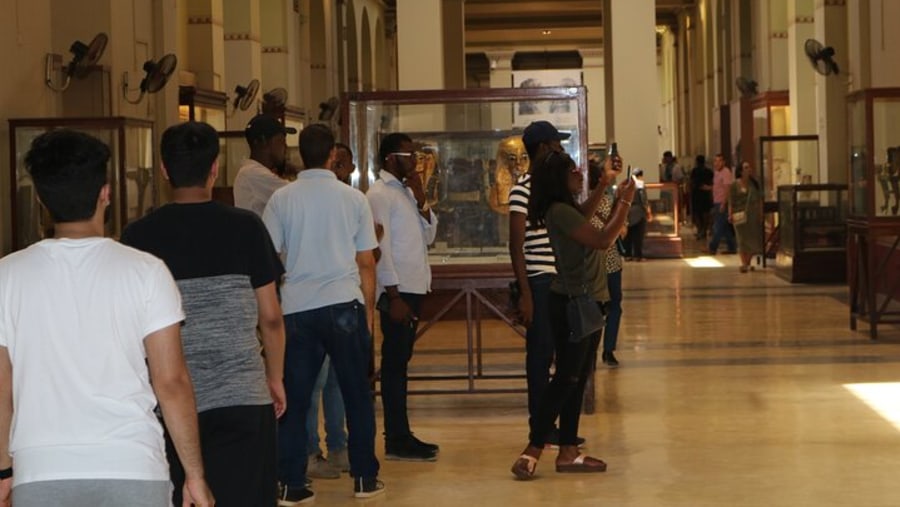 Travellers in the museum