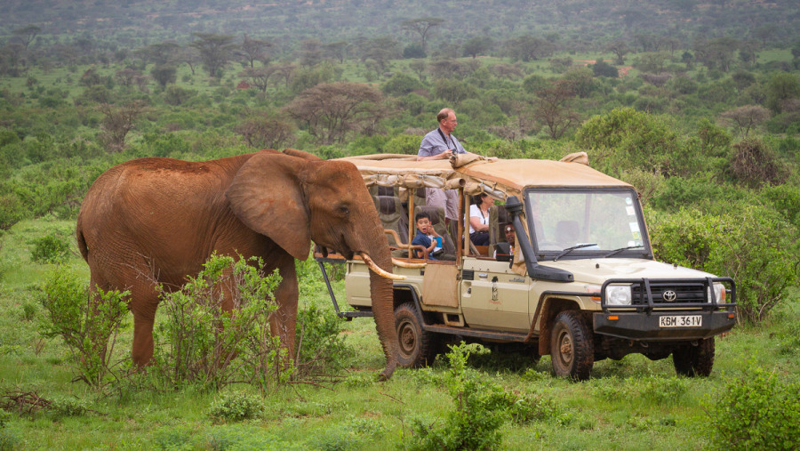 Visitors on a Safari at the Samburu National Park