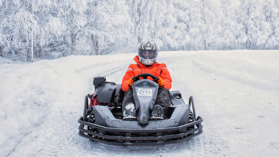 Taking the ice kart for a test run