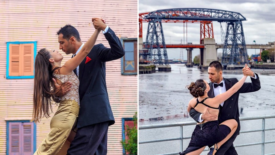 Tango Dancers Pose For Photos