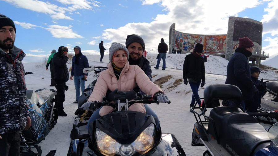 Snow bike activities in gudauri