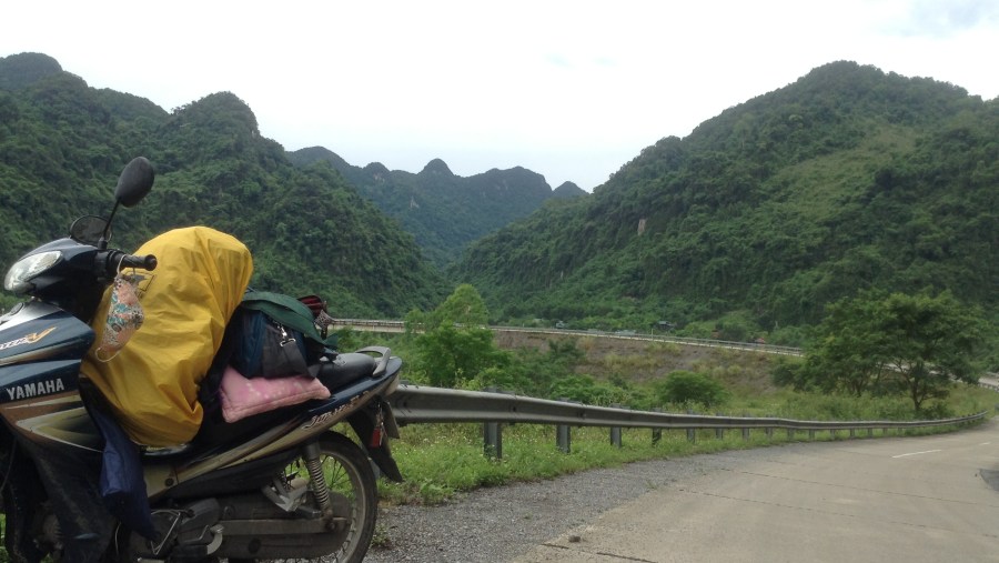 Biking on Vietnamese roads