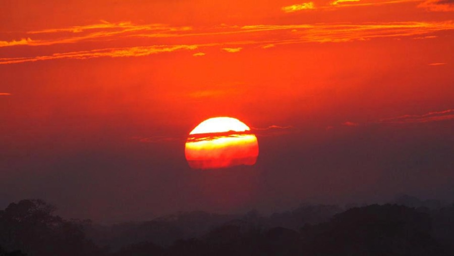 Look out Beautiful sunset in Tambopata