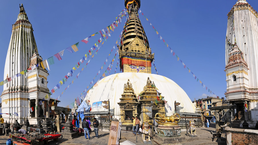 Swayambhunath Stupa: A Sacred Beacon atop Kathmandu, Offering Tranquility and Breathtaking Views.