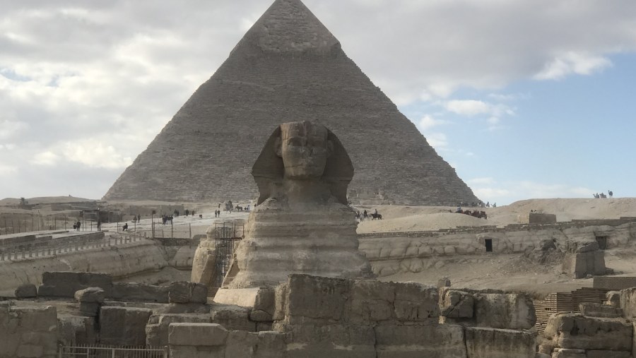 Sphinx near the Pyramid of King Chephren