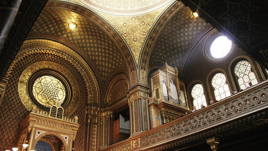 Inside of the Spanish Synagogue.