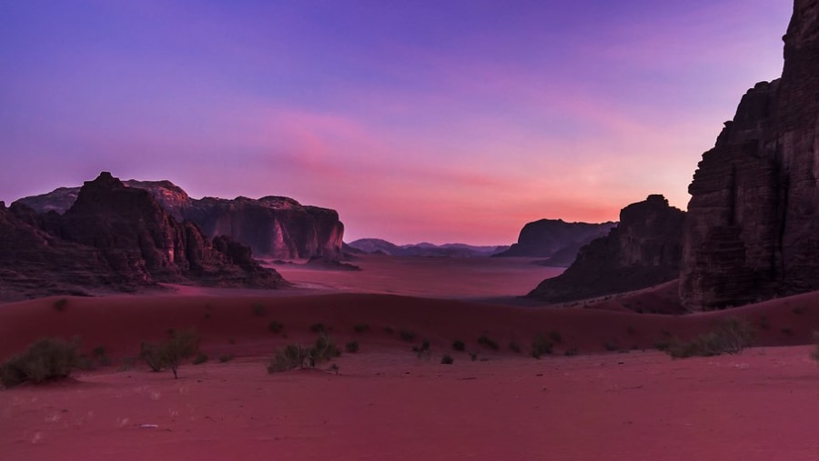 Sunset at Wadi Rum Desert, Jordan