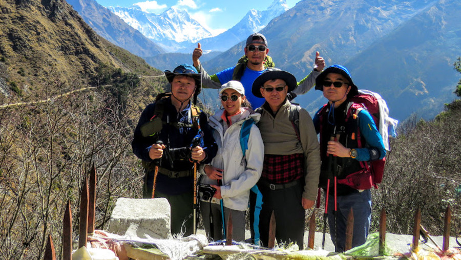 Trekking with the guide