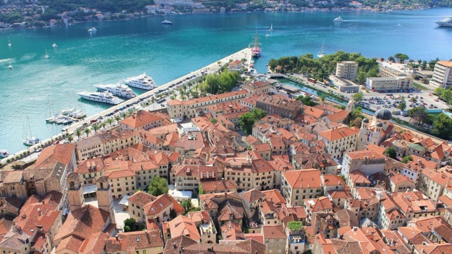 Aerial view of the Kotor Old Town