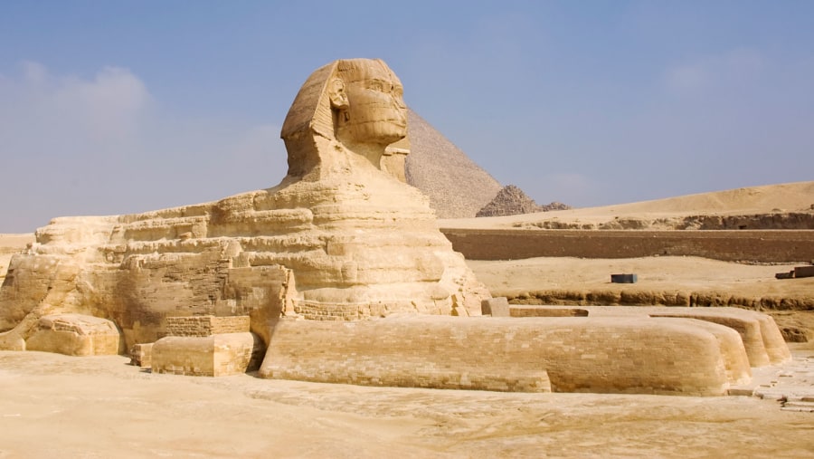 Sphinx guarding the pyramids