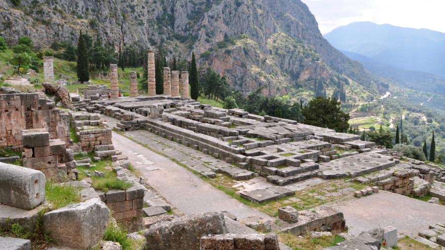 Explore the area around the Temple of Apollo