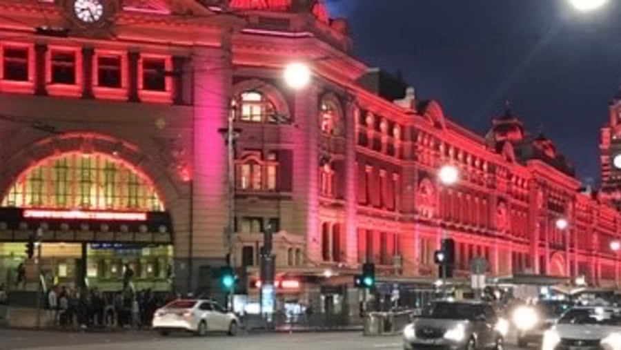 Flinders Station in the city