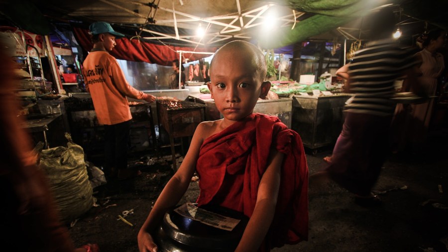 Walk through the streets of Chinatown in Yangon