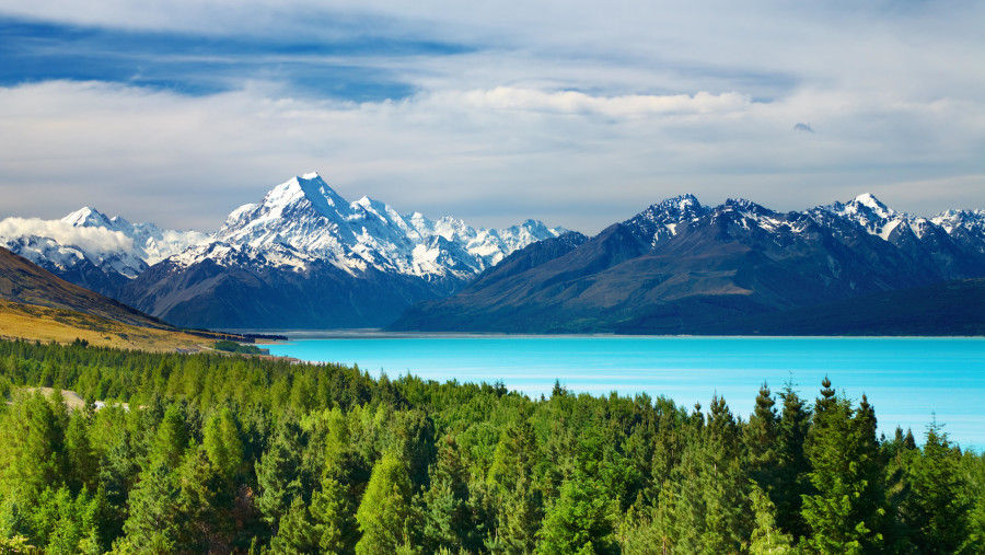 Lake Pukaki In McKenzie Basin, New Zealand