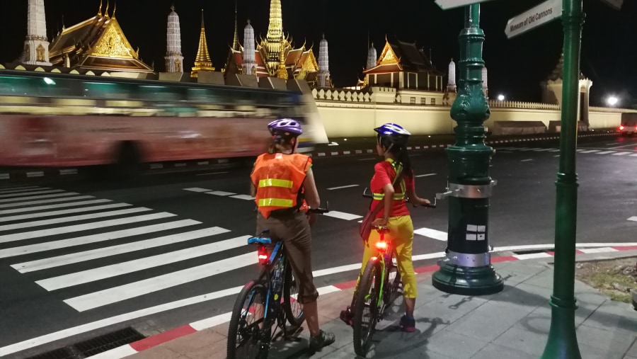 Bangkok on a cycle at night, Thailand