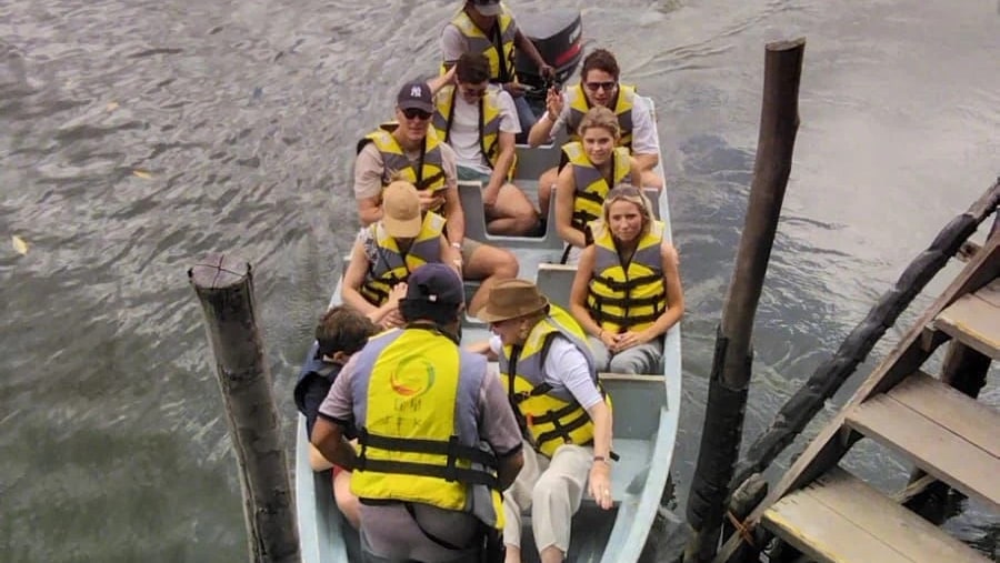 Travelers in the Sebung River