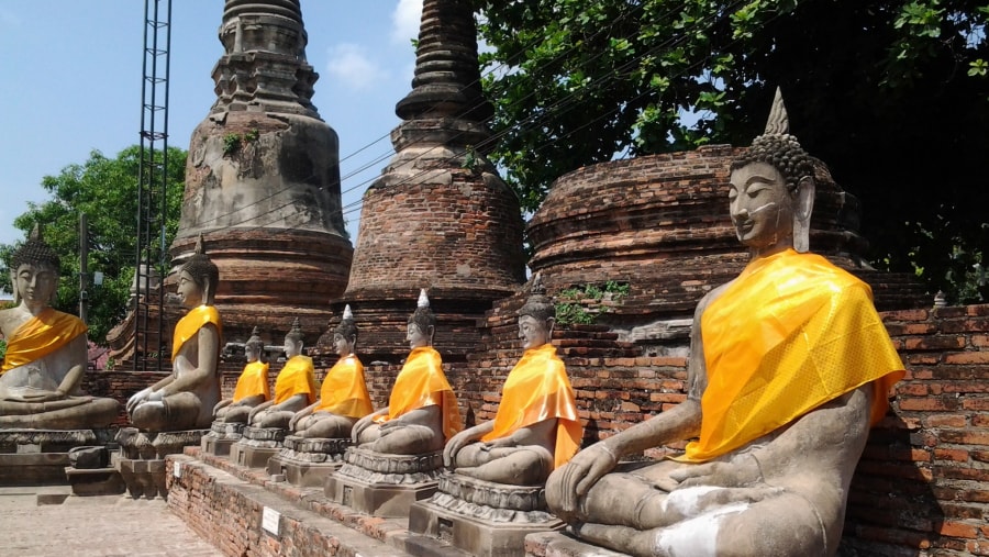 Buddha idols in a Wat