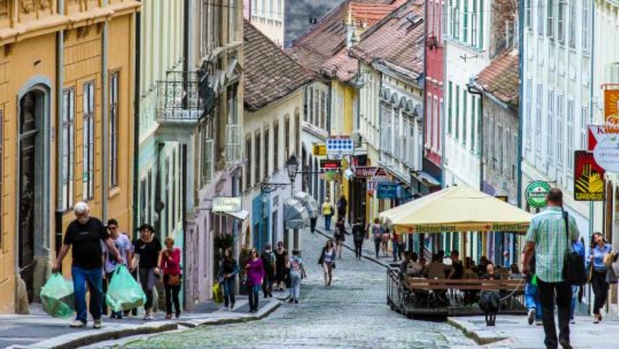 Walk down the streets of Zagreb city