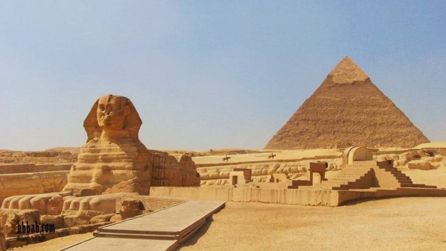 Sphinx near the Pyramid of King Chephren