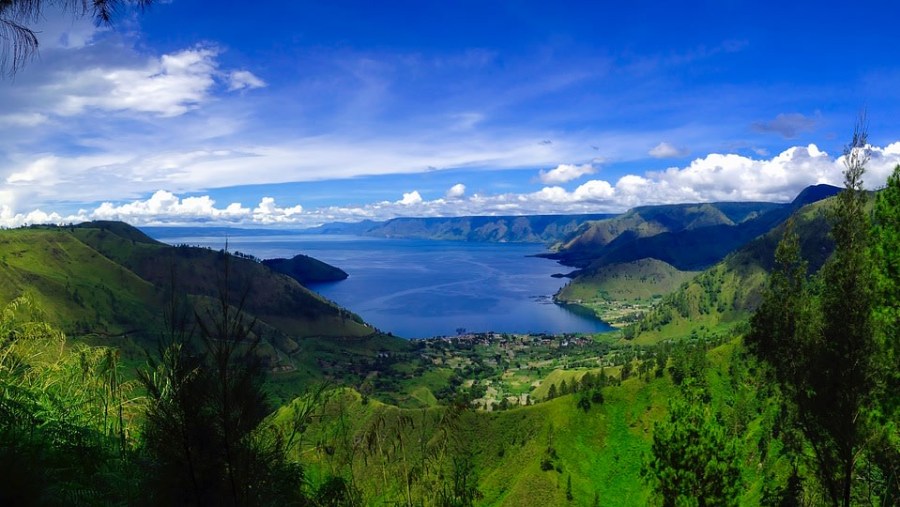 aerial view of Lake Toba