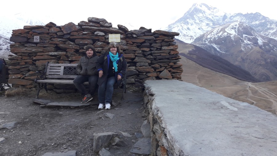 Tourists at Zhinvali Dam and Water Reservoir