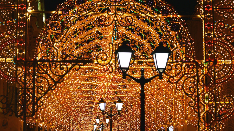 Christmas Night At St Petersburg, Russia