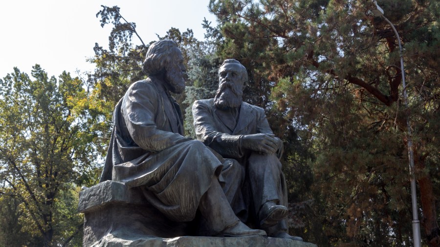 Statue of Karl Marx and Friedrich Engels in Bishkek