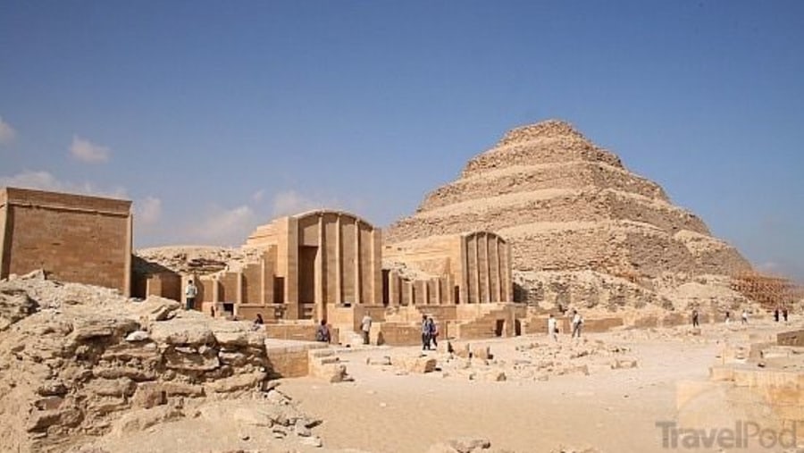 Marvel at the Step Pyramid of Djoser in Saqqara