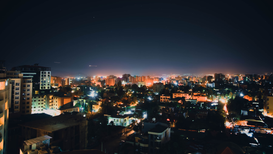 Beautiful night view of Addis Ababa