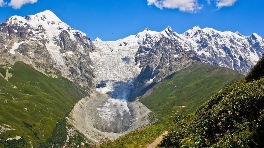 Snow-capped Caucasus mountains