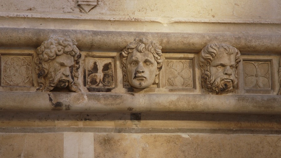 Sculptures of faces at Sibenik Cathedral