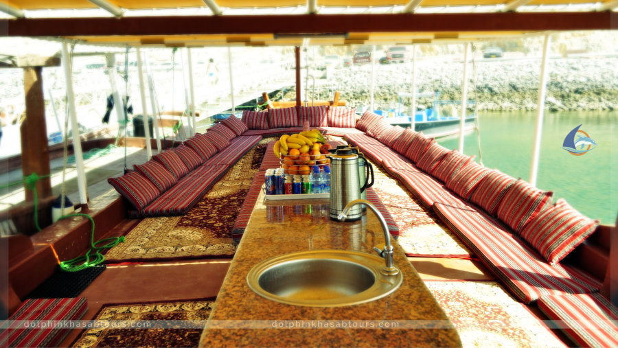 Dine on the comfortable boat