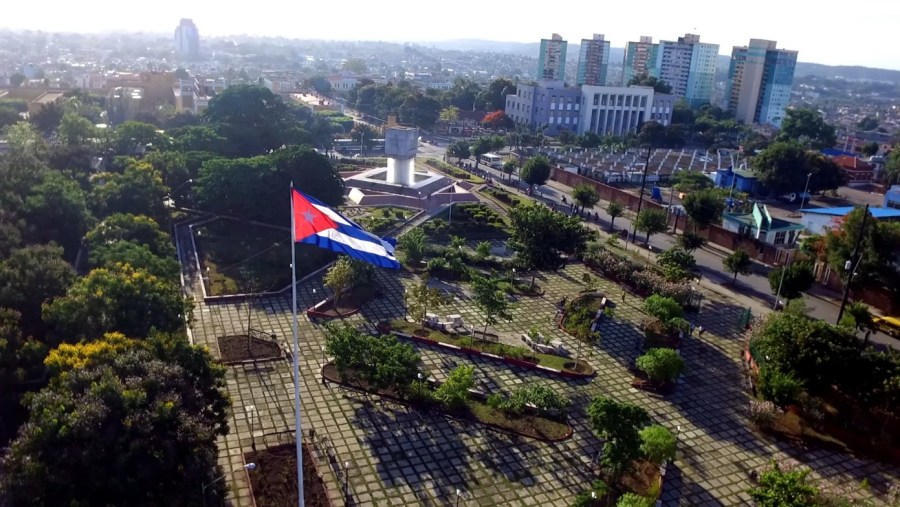 Aerial view of the Santiago city