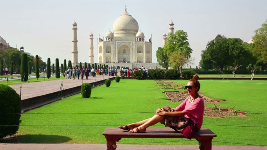 View of the beautiful Taj Mahal 