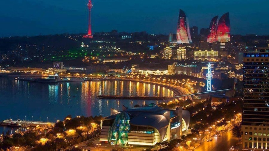 Night view of Baku