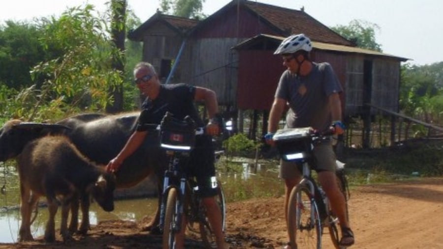 Cycling through Seam Reap rural village